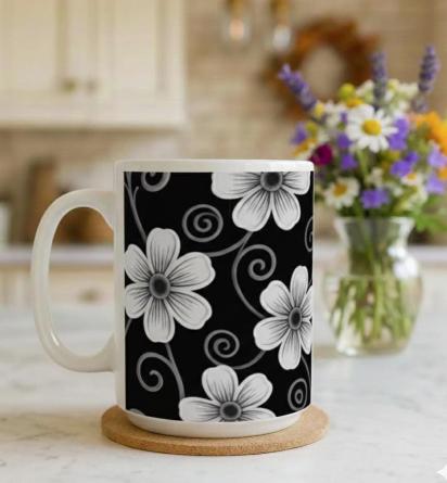 Floral Cups -  Large and Small Ceramic Mug