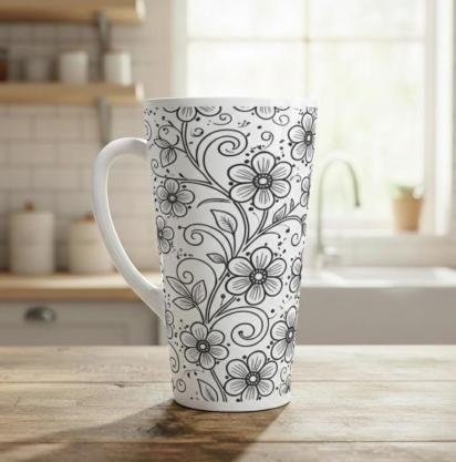Latte 17oz Ceramic Mug - Coffee or Tea Cup, Extra Tall