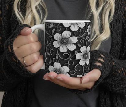 Floral Cups -  Large and Small Ceramic Mug