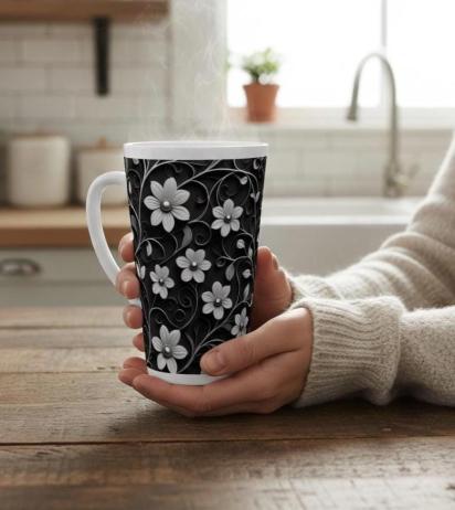 Latte 17oz Ceramic Mug - Coffee or Tea Cup, Extra Tall