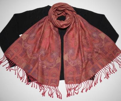 Reversible Soft Pashmina Shawl & Scarf for Women, Jacquard Brocade, Shawl, Sarong or Head Wraps