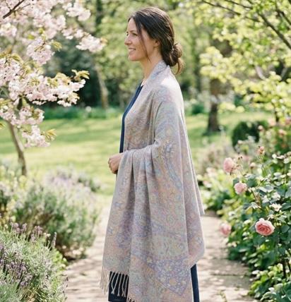 Soft Pashmina Shawl & Scarf for Women, Jacquard Brocade, Shawl, Sarong or Head Wraps