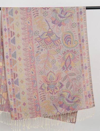 Soft Pashmina Shawl & Scarf for Women, Jacquard Brocade, Shawl, Sarong or Head Wraps
