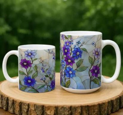 Floral Cups -  Large and Small Ceramic Mugs