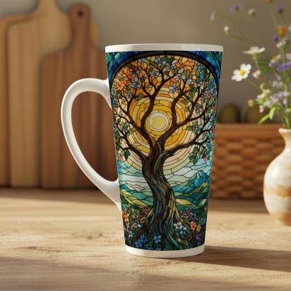 Latte 17oz Ceramic Mug - Coffee or Tea Cup, Extra Tall