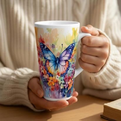 Latte 17oz Ceramic Mug - Coffee or Tea Cup, Extra Tall