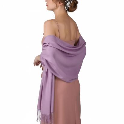 Lavender Pashmina, Blanket Shawl - Lightweight Wide Scarf and Wrap