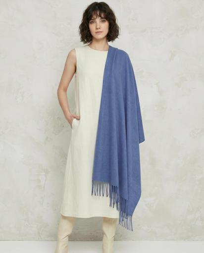 Denim Blanket Shawl - Thick Wide Scarf - Pashmina Super Soft Wrap