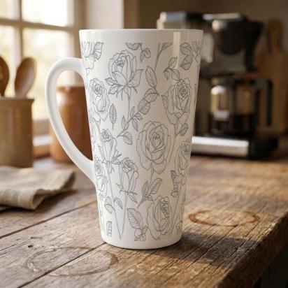 Latte 17oz Ceramic Mug - Coffee or Tea Cup, Extra Tall