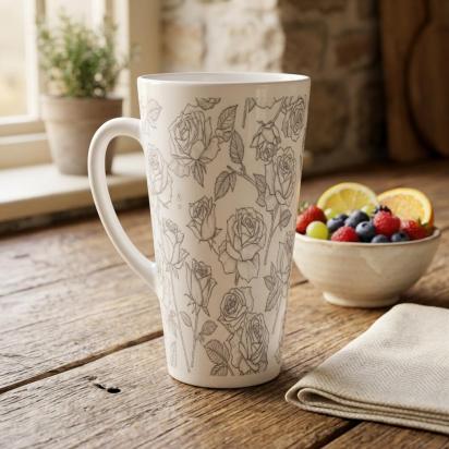Latte 17oz Ceramic Mug - Coffee or Tea Cup, Extra Tall
