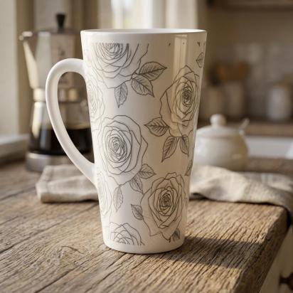 Latte 17oz Ceramic Mug - Coffee or Tea Cup, Extra Tall