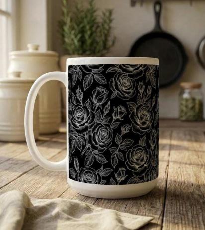 Roses - Floral Cups -  Large and Small Ceramic Mugs