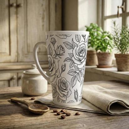 Latte 17oz Ceramic Mug - Coffee or Tea Cup, Extra Tall
