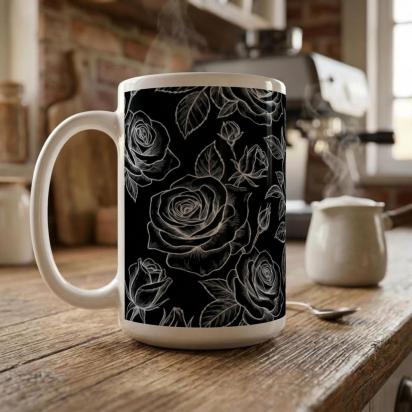 Roses - Floral Cups -  Large and Small Ceramic Mugs