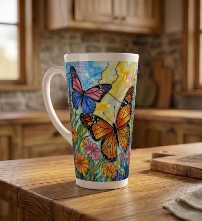 Latte 17oz Ceramic Mug - Coffee or Tea Cup, Extra Tall