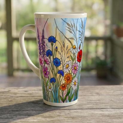 Latte 17oz Ceramic Mug - Coffee or Tea Cup, Extra Tall