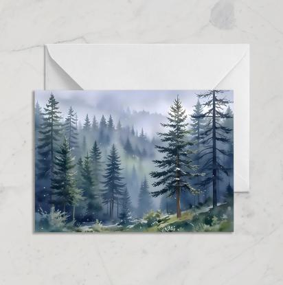Forest Greeting Cards, Botanical Art, Blank Gift Cards