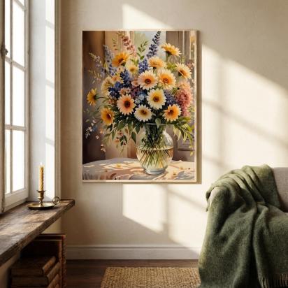 Floral Print - Framed or Unframed - Original Art - Print on Paper