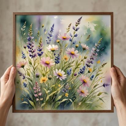 Floral Print - Framed or Unframed - Original Art - Print on Paper