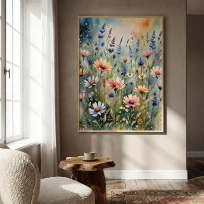 Floral Print - Framed or Unframed - Original Art - Print on Paper