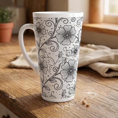 Latte 17oz Ceramic Mug - Coffee or Tea Cup, Extra Tall