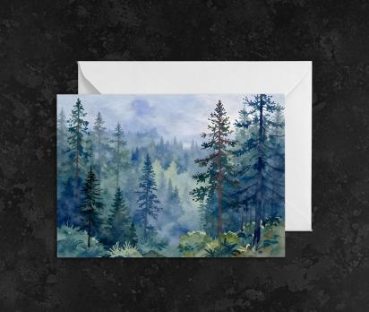 Forest Greeting Cards, Botanical Art, Blank Gift Cards
