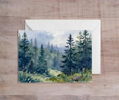 Forest Greeting Cards, Botanical Art, Blank Gift Cards