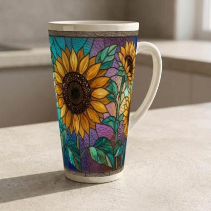 Latte 17oz Ceramic Mug - Coffee or Tea Cup, Extra Tall